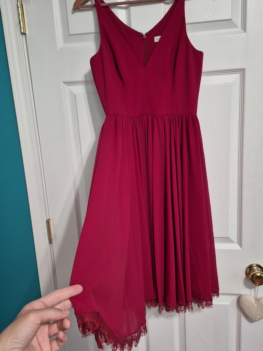 Elegant Silky Red Dress - Picture 8 of 13
